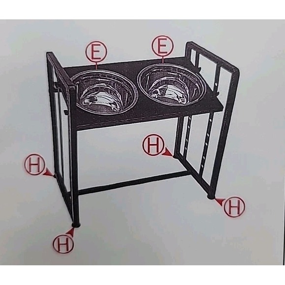 Does not apply Other - Elevated Dog Bowls Stand with 2 Stainless Steel Food & Water for Small To Large